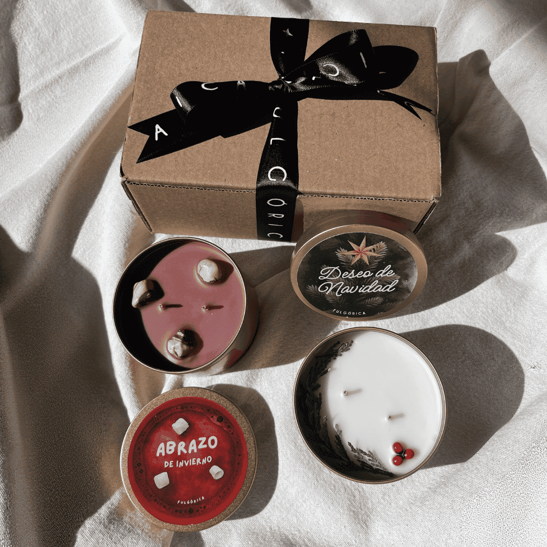 Kit Abrazo de Navidad — Dúo Cocoa & Pino - 2 velas 200g