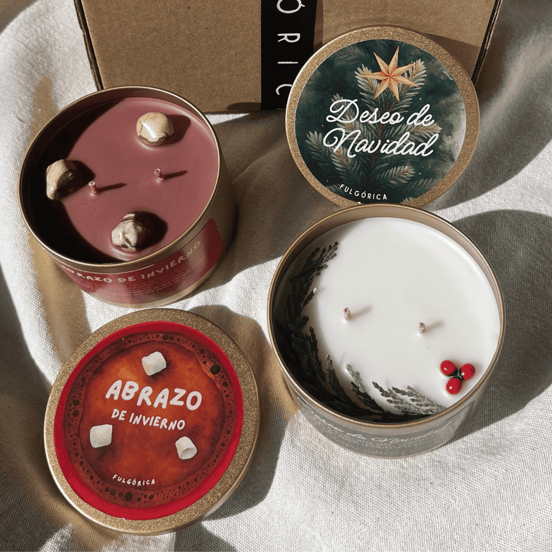 Kit Abrazo de Navidad — Dúo Cocoa & Pino - 2 velas 200g