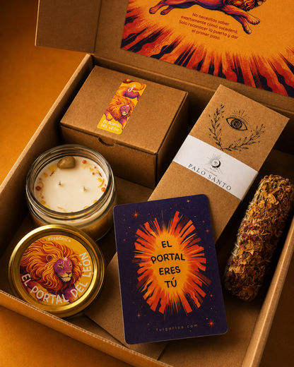 Kit Ritual Portal del León – Vela, Salvia e Inciensos