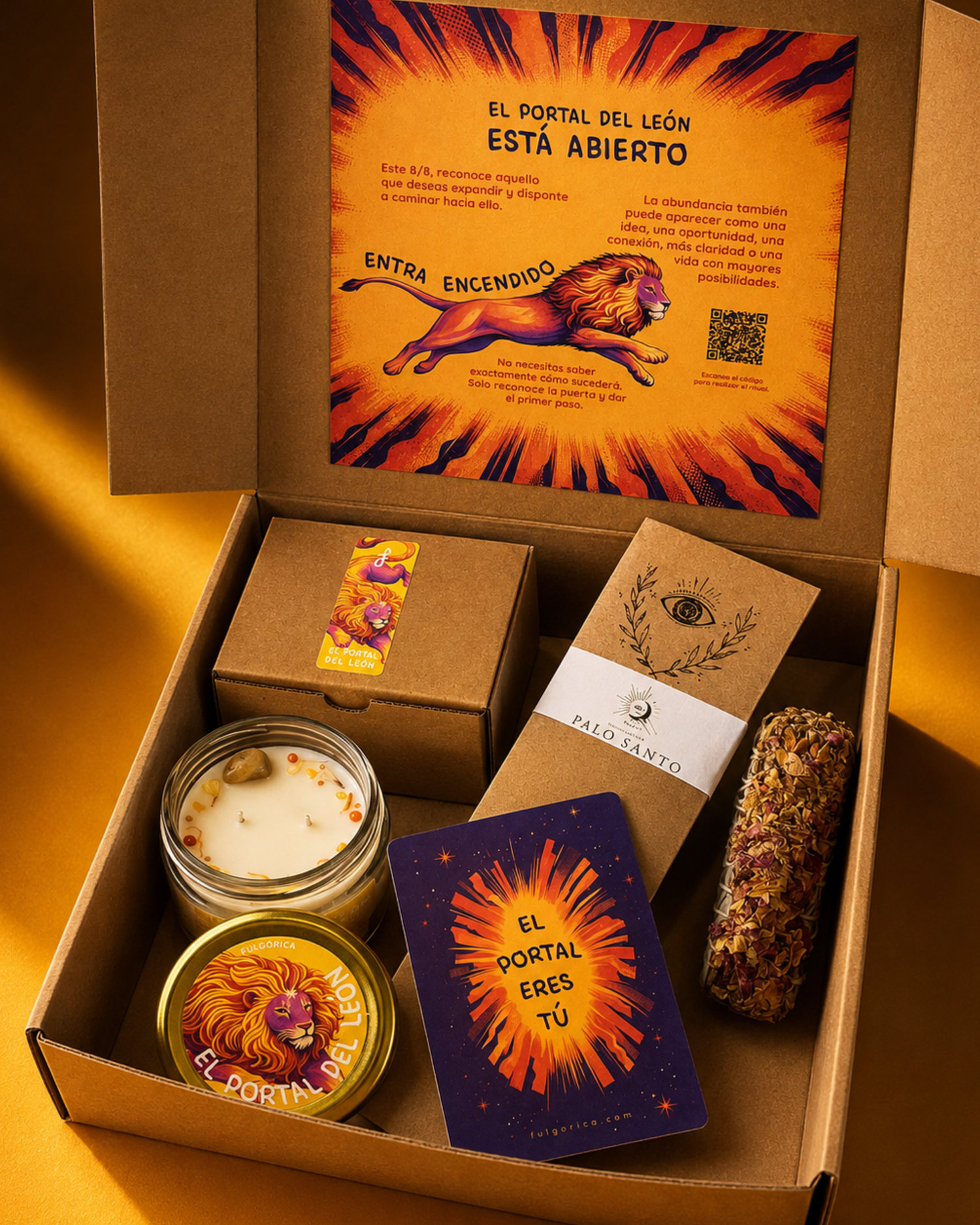Kit Ritual Portal del León – Vela, Salvia e Inciensos