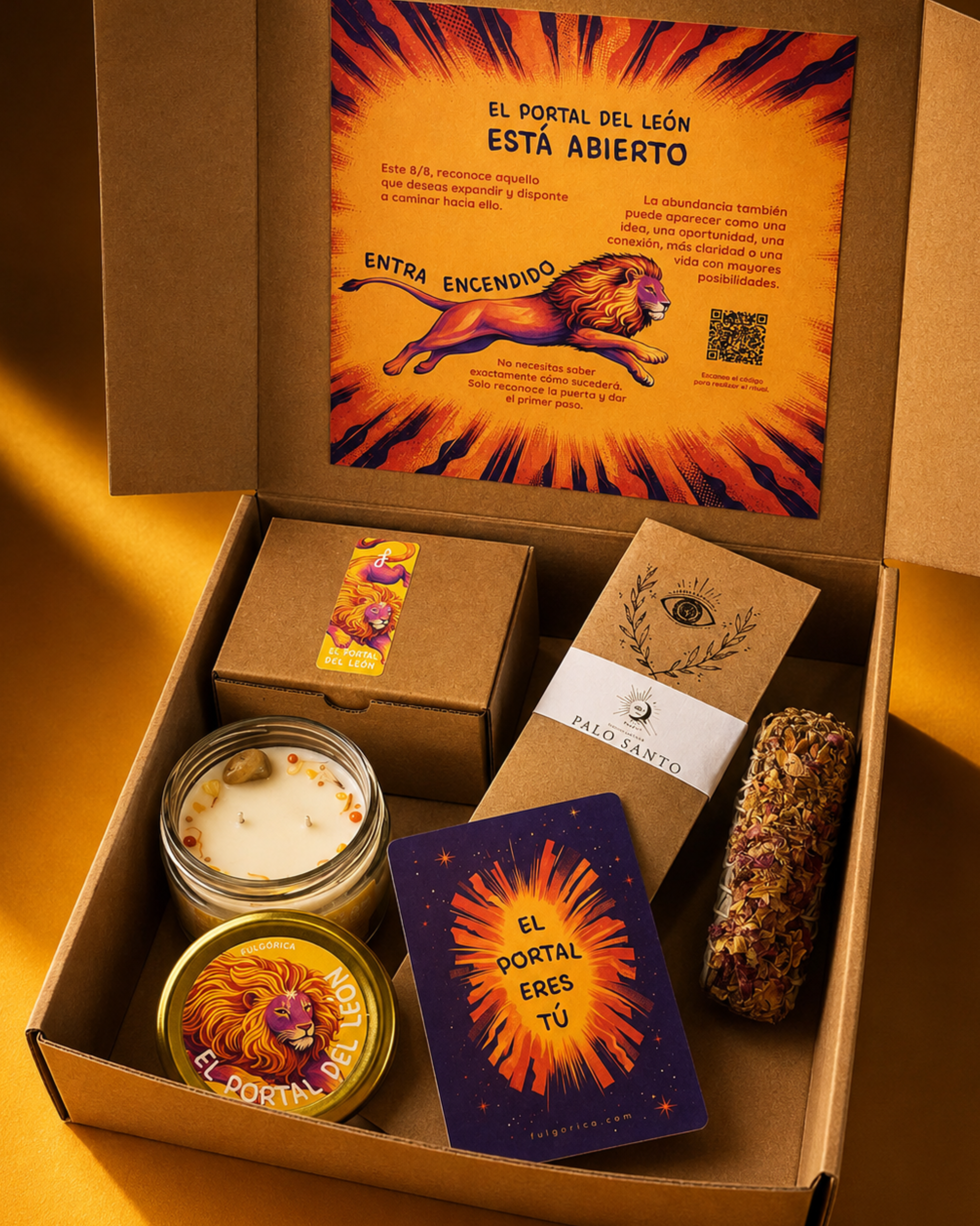 Kit Ritual Portal del León – Vela, Salvia e Inciensos
