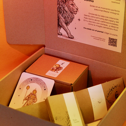 Kit Ritual Portal del León 8/8 – Vela, Copal y Palo Santo