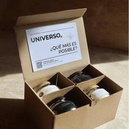 Kit Manifiesta con el Universo: 4 velas aromáticas de cera de soya 100 g + ritual para intencionar el 2025