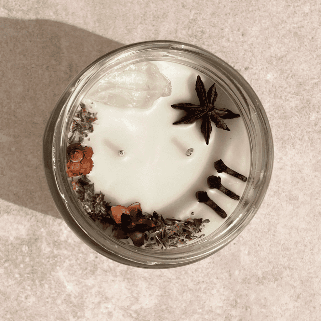 Vela aromática de soya Luna Menguante aroma a mirra y sándalo 240 g