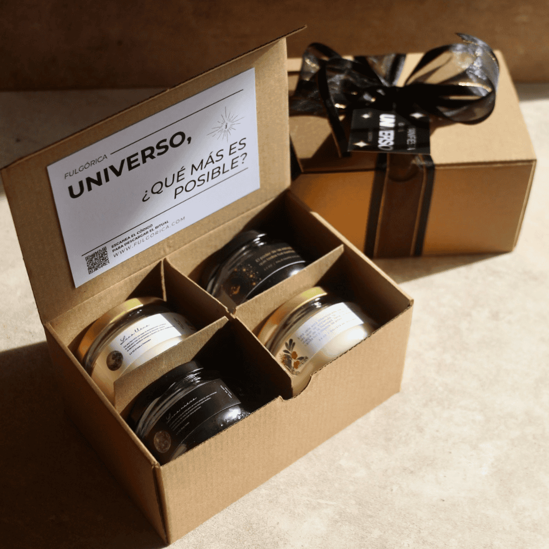 Kit Manifiesta con el Universo: 4 velas aromáticas de cera de soya 100 g + ritual para intencionar el 2025