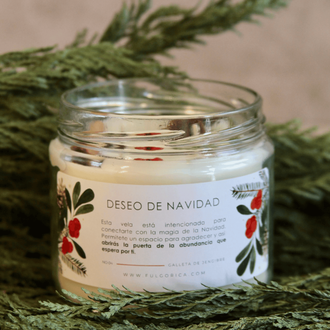 Vela aromática de soya Deseo de Navidad aroma a galleta de jengibre 240 g